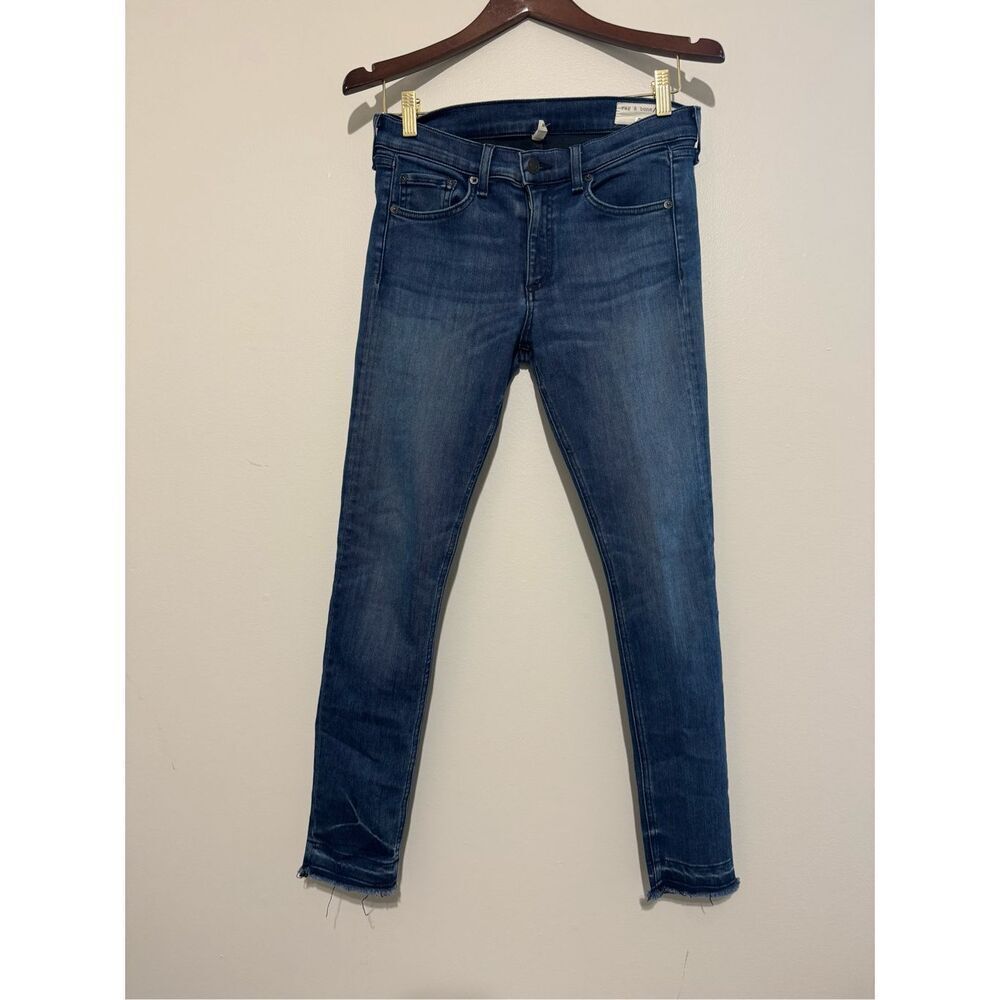 Rag & Bone Women's Size 29 High Rise Ankle Skinny Jeans Raw Hem Color Alembic EU